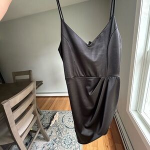 Lulus Black Satin Mini Dress